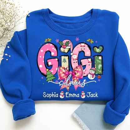 Gigi claus tree santa And Grandkids Christmas Sweatshirt