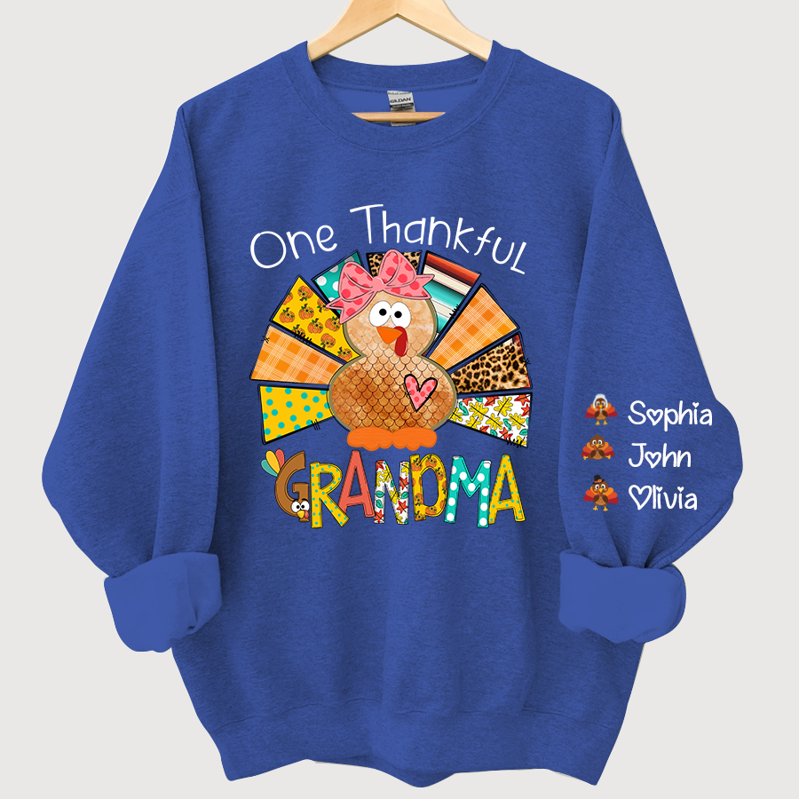 One Thankful Grandma Thanksgiving Turkey Sweatshirt