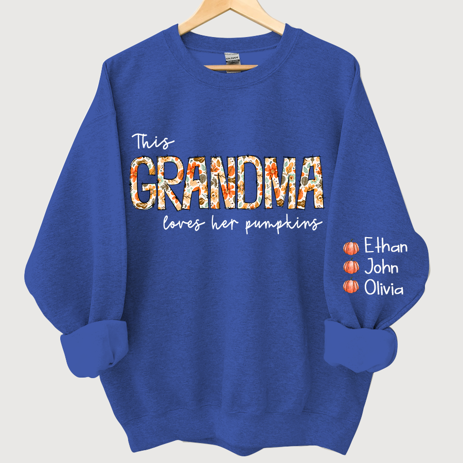 This Grandma Loves her pumpkins Autumn And Grandkids CL01 Sweatshirt