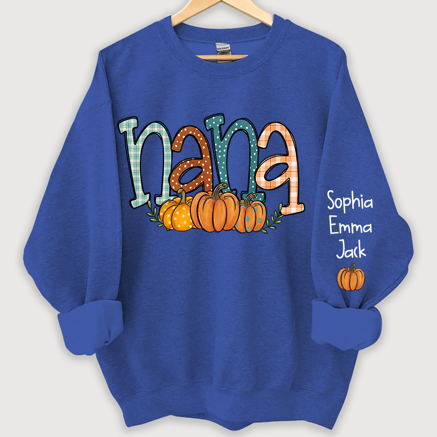 Nana Pumpkin And Grandkids Autumn Sweatshirt