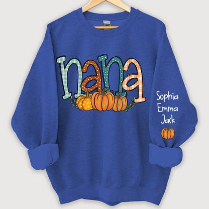 Nana Pumpkin And Grandkids Autumn Sweatshirt