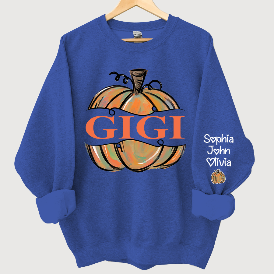 Personalized Gigi Pumpkins Color painted Autumn  Sweatshirt