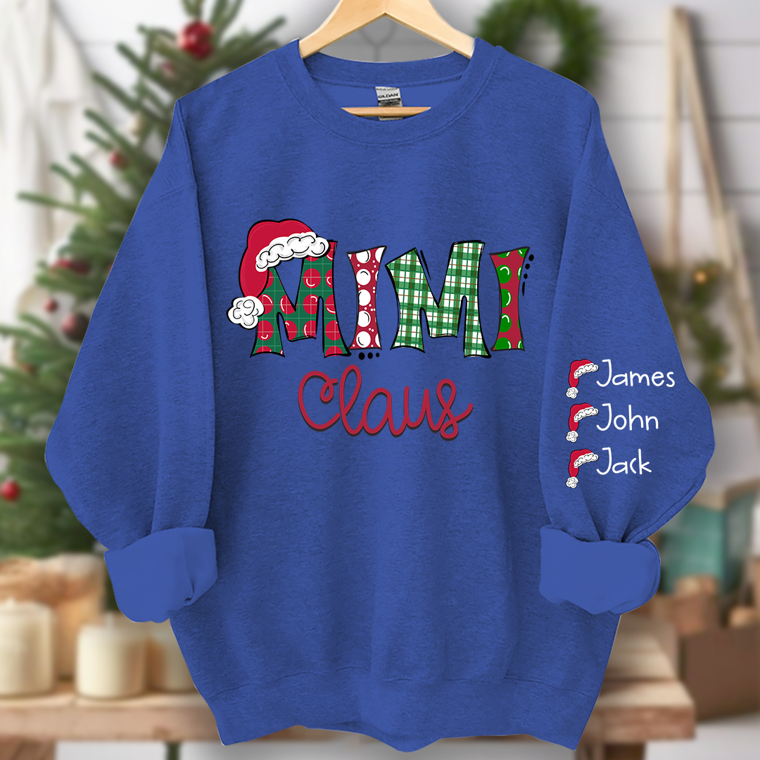 Merry Christmas Mimi, Grandma Claus Christmas and Grandkids Sweatshirt