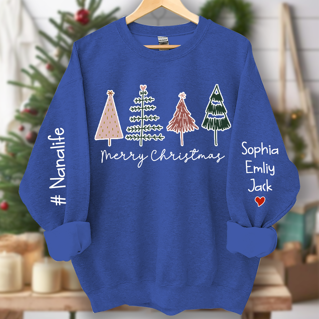 Tree Merry Christmas Nanalife Christmas and Grandkids Sweatshirt