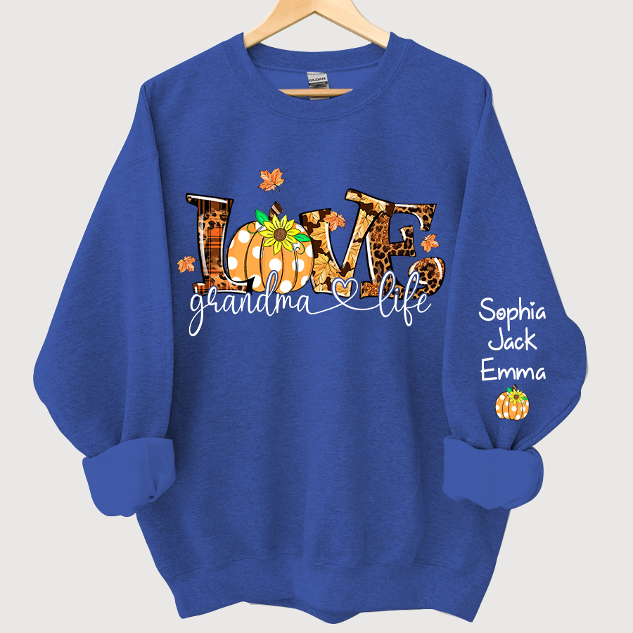 Personalized Love Grandmalife Pumpkin autumn Sweatshirt