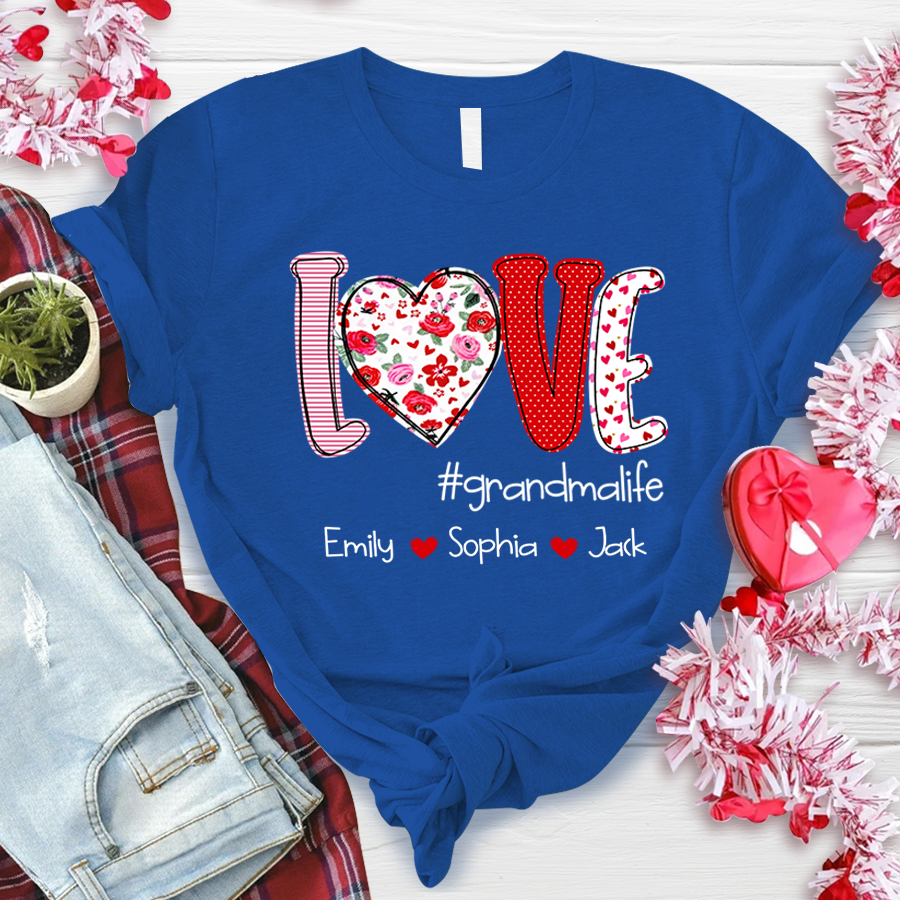 Love Grandmalife And Kids Valentines T-Shirt
