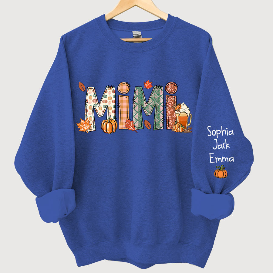 Mimi, Grandma, Nana Fall Doodle And Grandkids Autumn Sweatshirt