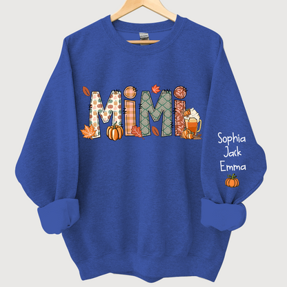 Mimi, Grandma, Nana Fall Doodle And Grandkids Autumn Sweatshirt