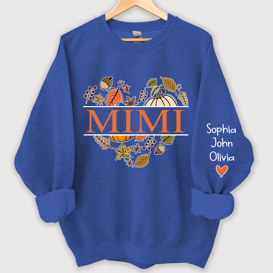 Mimi pumpkin fall autumn And Grandkids Sweatshirt