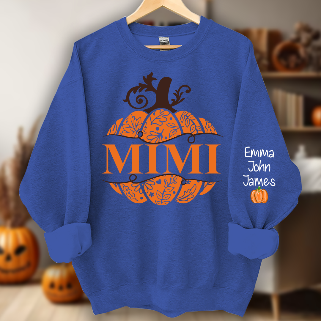 Mimi Pumpkin Wild Flowers And Grandkids Sweatshirt