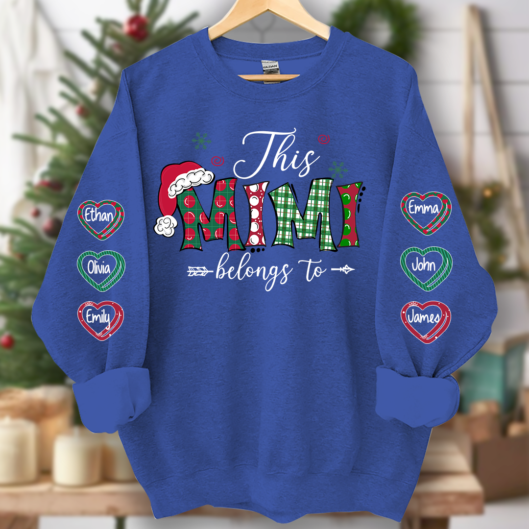 This Mimi belongs to merry christmas And Grandkids Name Sweatshirt