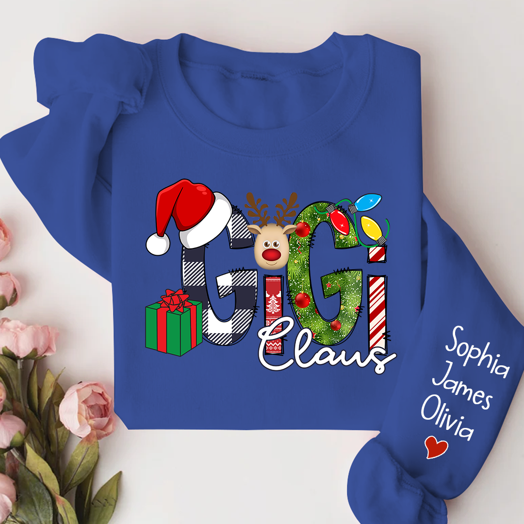 Gigi Claus Sweatshirt, Merry Christmas Nana, Grandma  Sweatshirt, Custom Grandma Claus Christmas