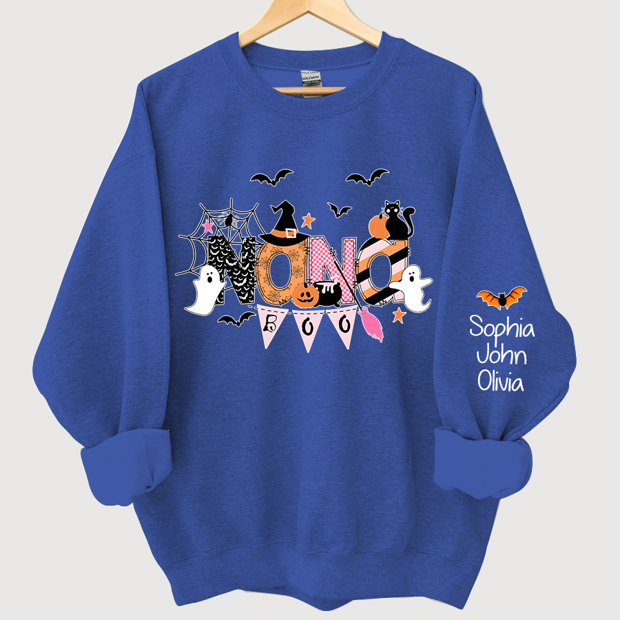Personalized Nana Halloween Doodle Alphabet Witch Ghost Pumpkin Bat Sweatshirt
