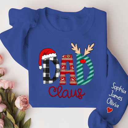 Dad Claus Merry Christmas Papa Claus Gift Custom Name Kids Sweatshirt