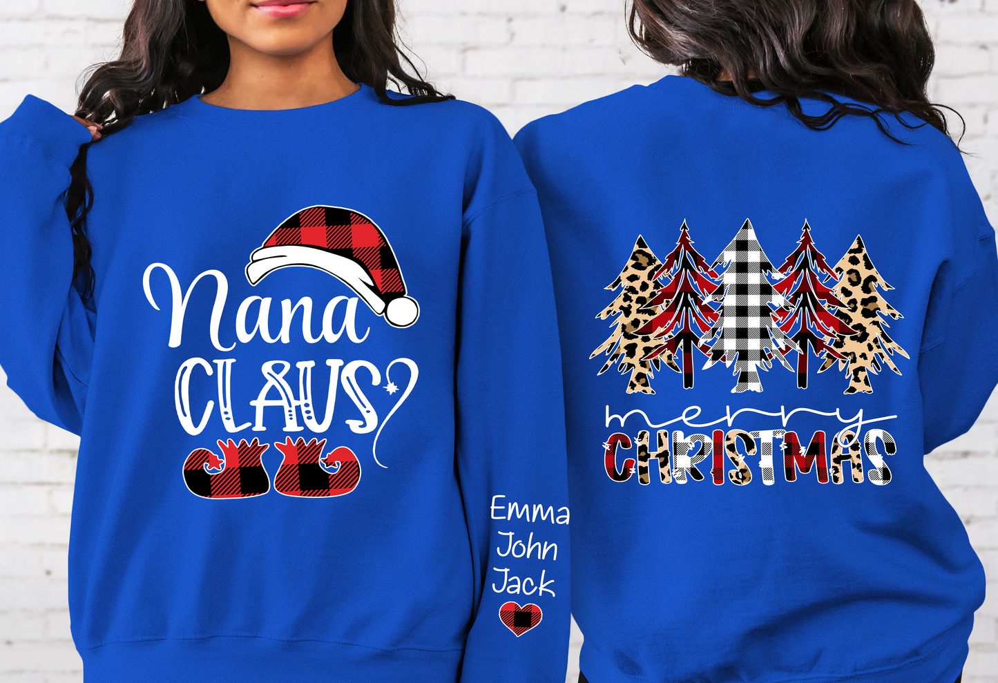 Custom Name Mom Claus Merry Christmas And Momkids Sweatshirt