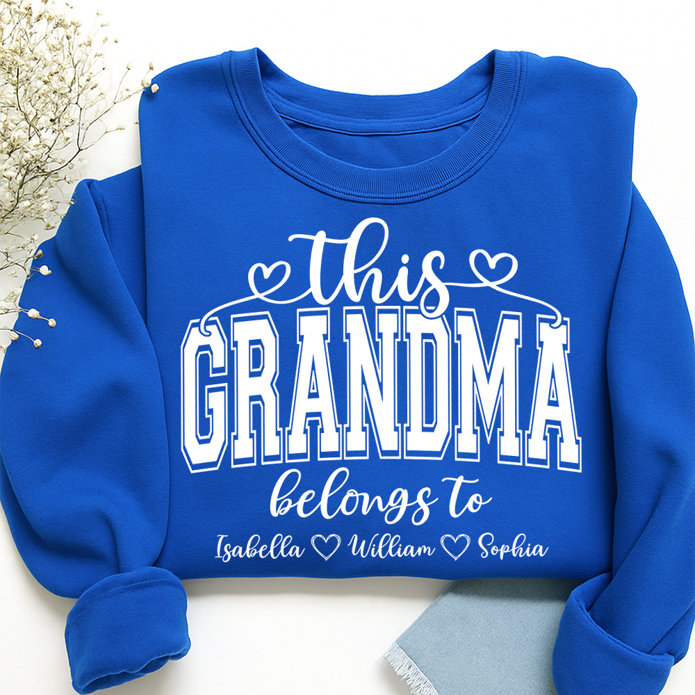 Custom This Grandma Belongs To And Grandkids Sweatshirt