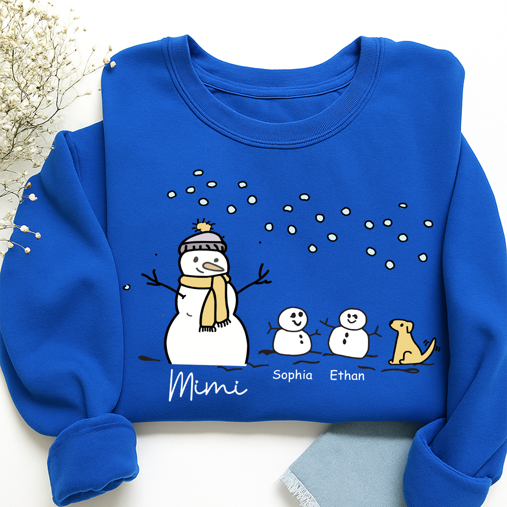 Mimi Snowman Dog with Grandkids – Christmas Gifts Sweatshirt