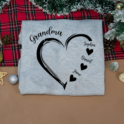 Mom And Kids Hearts Custom Name CTH01