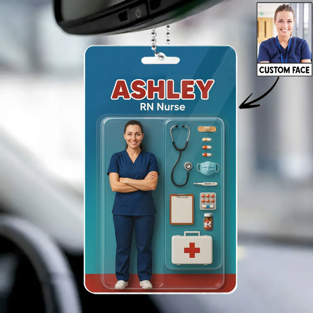 Nurse Custom Figure Cute Doll Nurse Personalized Acrylic Car Hanger