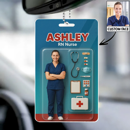 Nurse Custom Figure Cute Doll Nurse Personalized Acrylic Car Hanger