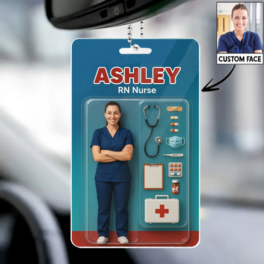 Nurse Custom Figure Cute Doll Nurse Personalized Acrylic Car Hanger