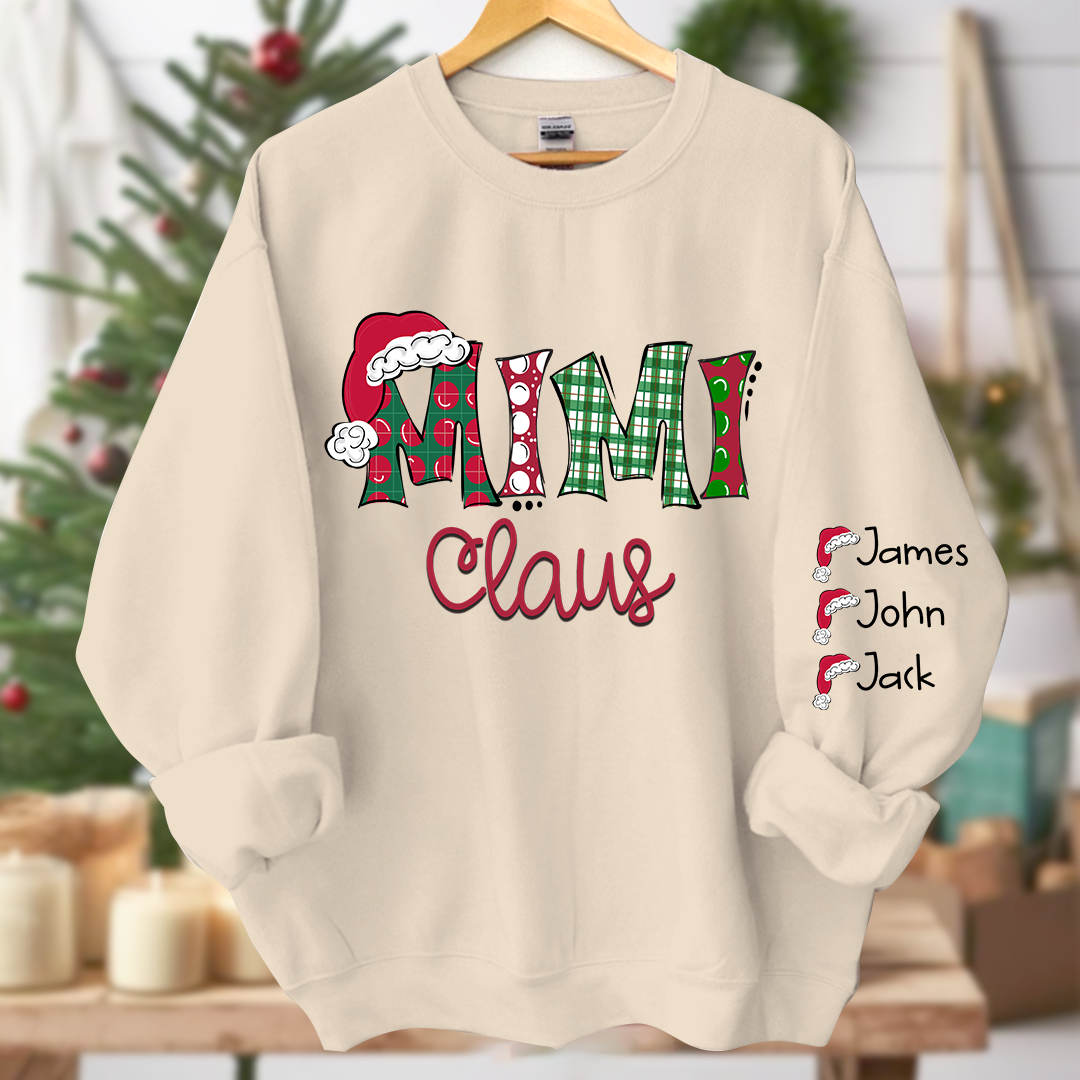 Merry Christmas Mimi, Grandma Claus Christmas and Grandkids Sweatshirt