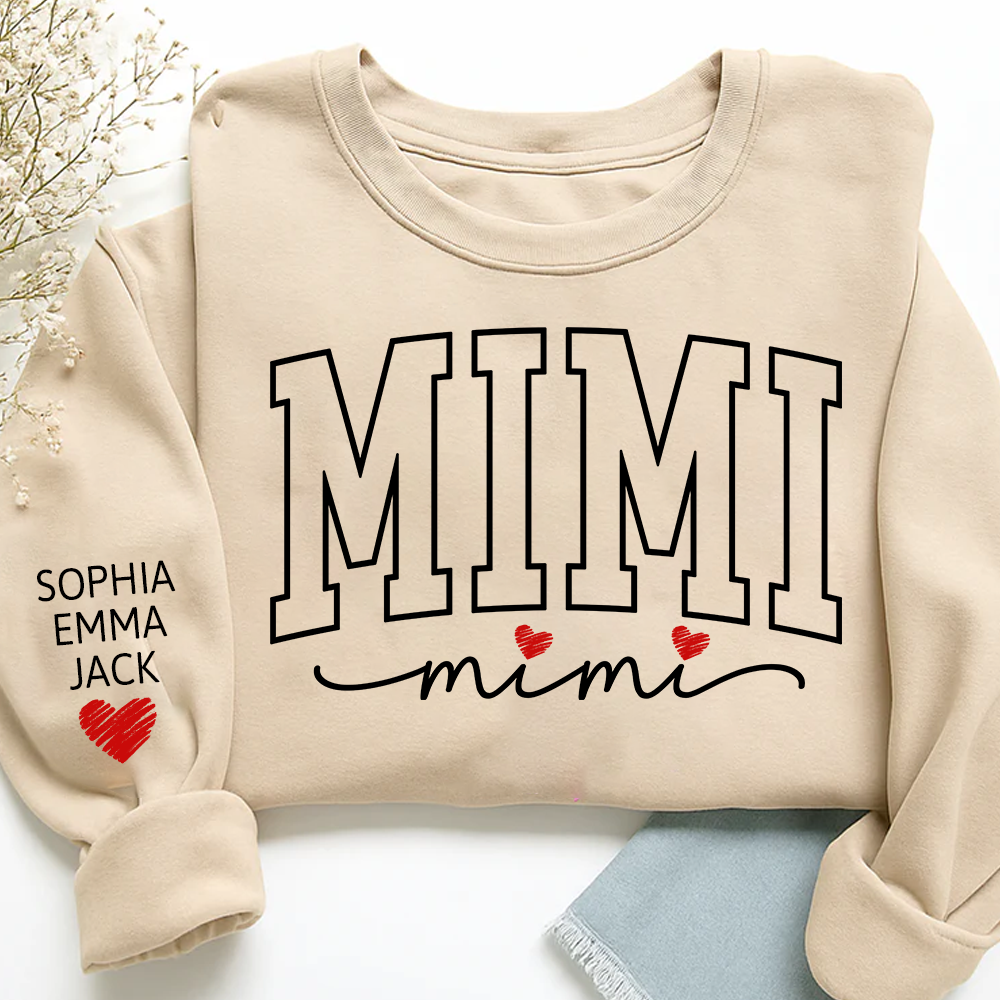 Personalized Mimi And Grandkids Heart Sweatshirt