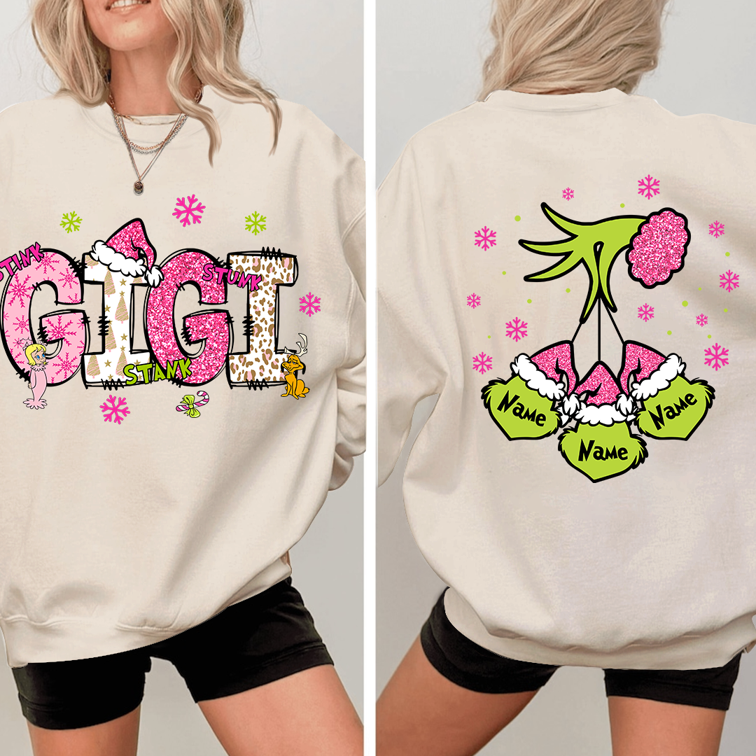 Gigi Pink Christmas And Kids Sweatshirt 2024