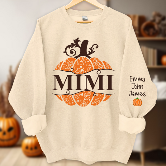 Mimi Pumpkin Wild Flowers And Grandkids Sweatshirt