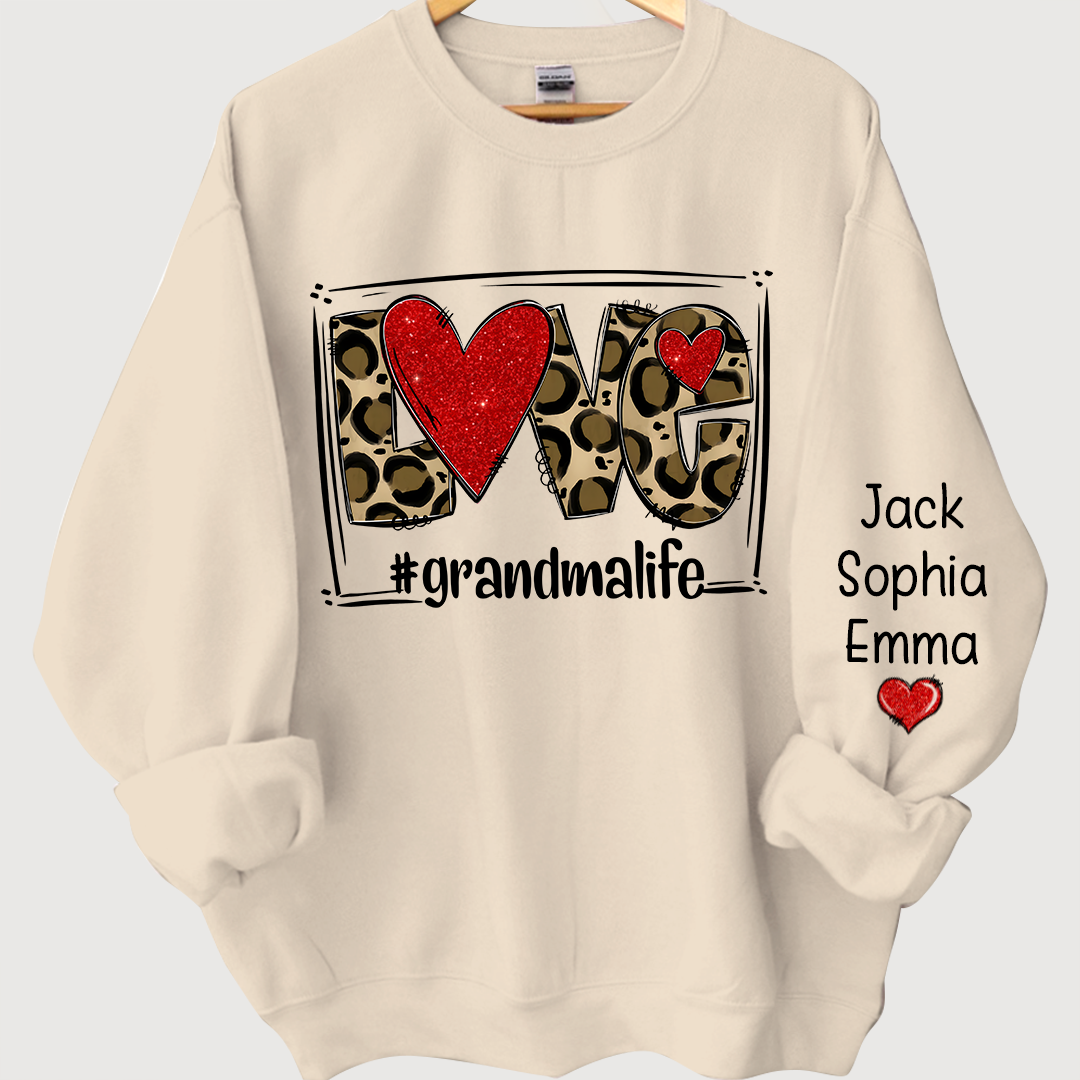 Glitter Love grandmalife leopard and kids Sweatshirt