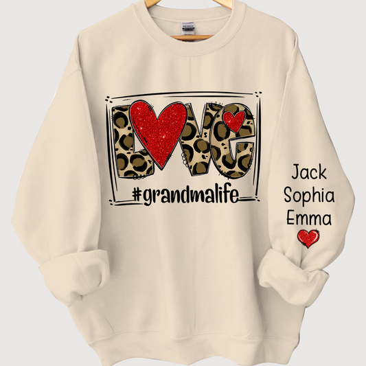 Glitter Love grandmalife leopard and kids Sweatshirt