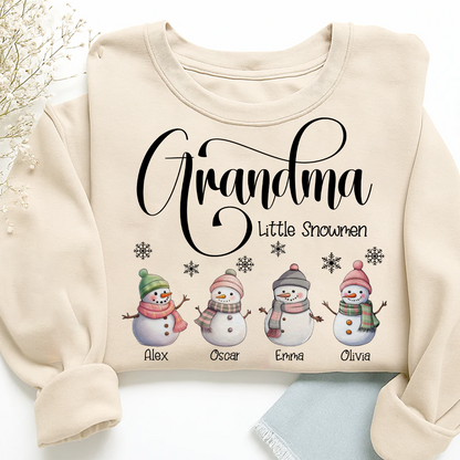 Grandma Little Snowmen And Grandkids Merry Christmas Sweatshirt