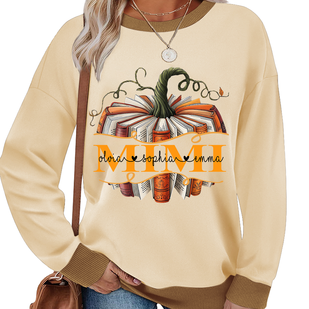 Mimi book Pumpkin And Grandkids Fall Sweatshirt Mix