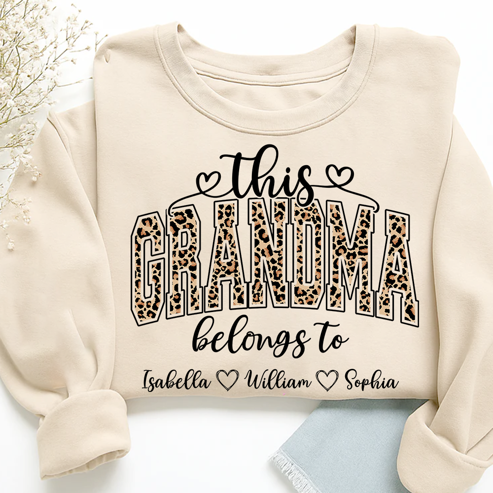 This Grandma Leopard Belongs To And Grandkids Sweatshirt