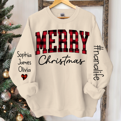 Merry Christmas Nanalfie Caro Sweatshirt with Grandkids Sweatshirt