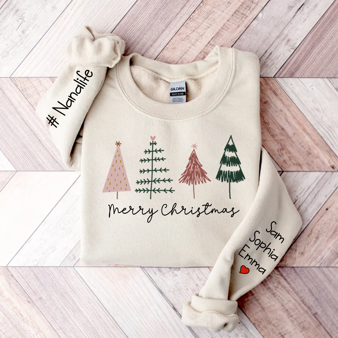 Tree Merry Christmas Nanalife Christmas and Grandkids Sweatshirt