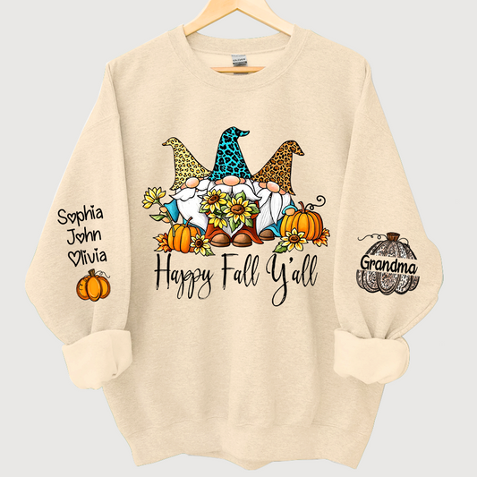 Happy Fall Y'all Grandma With Grandkids Autumn Sweatshirt