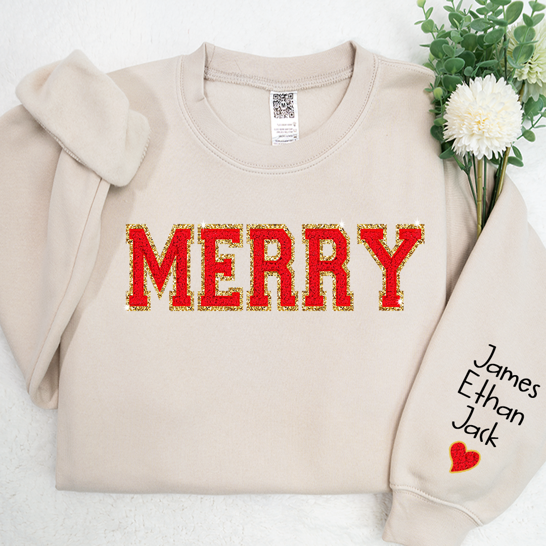 Merry Christmas Sweatshirt with Grandkids Winter Sweatshirt