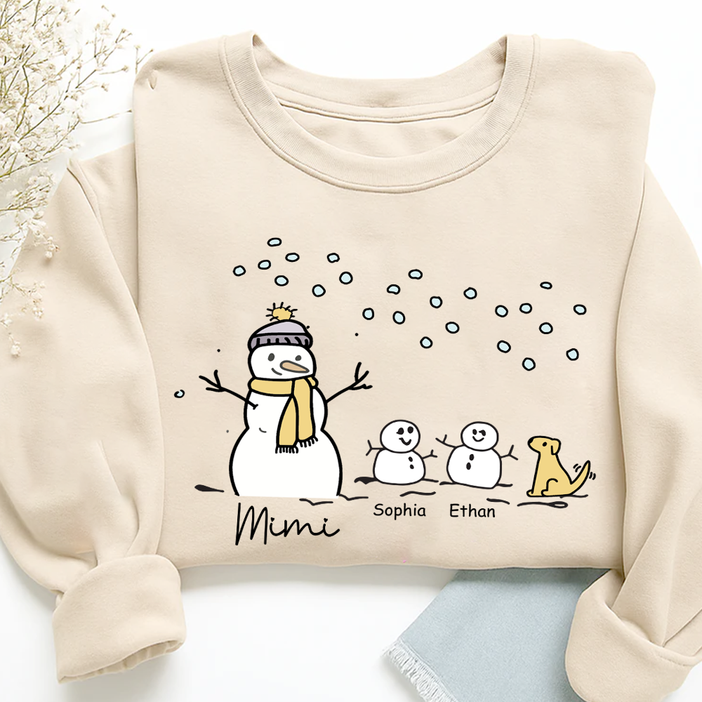 Mimi Snowman Dog with Grandkids – Christmas Gifts Sweatshirt
