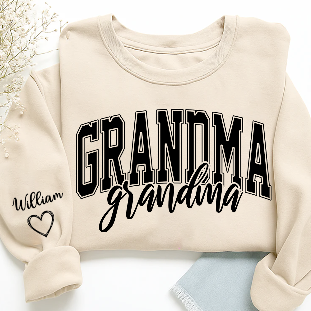 Grandma with Grandkids’ Names, Custom Gift for Grandma Sweatshirt