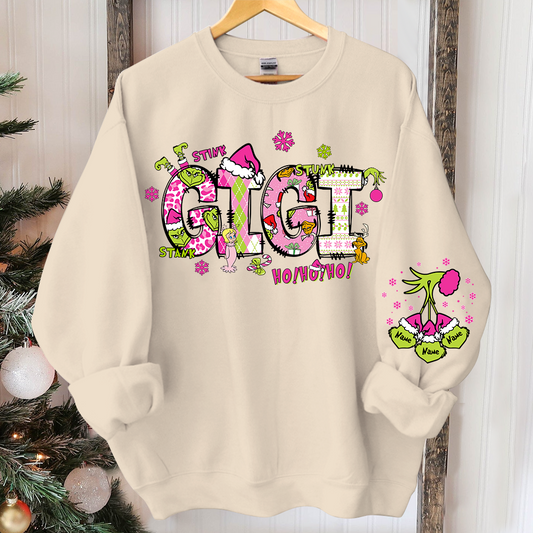 Custom Gigi And Grandkids Christmas 2024 Sweatshirt