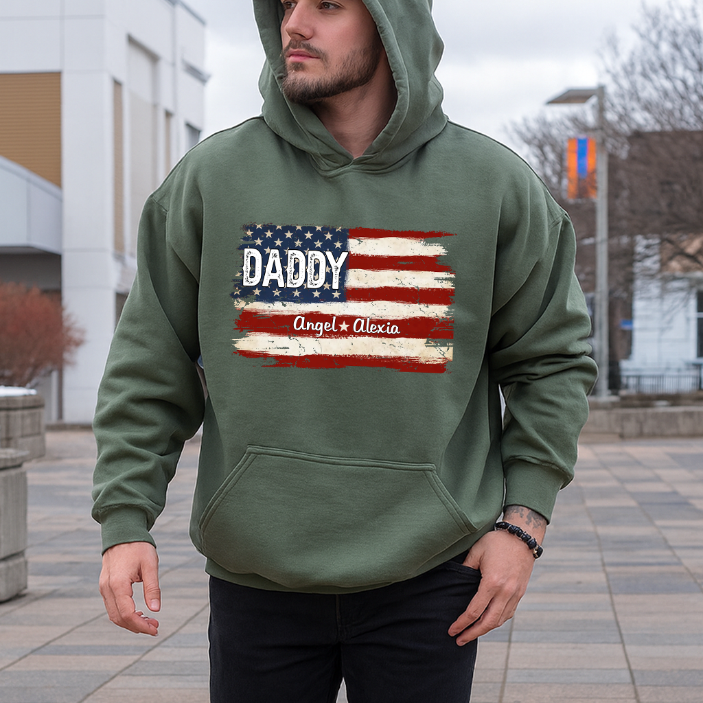 Personalized Papa Holiday Flag with Grandkids – Unique Christmas Gift for Papa, Custom Family Name Flag