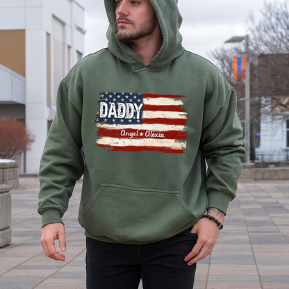 Personalized Papa Holiday Flag with Grandkids – Unique Christmas Gift for Papa, Custom Family Name Flag