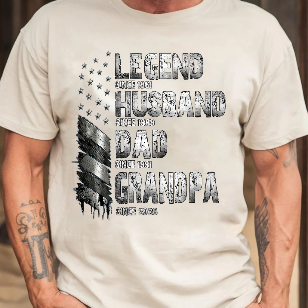 Papa Man Myth Legend Shirt, Custom Family Name Shirt, Patriotic Papa T-shirt, Personalized Father's Day Gift, Gift for Dad, Grandpa Shirt, Custom Name Tee