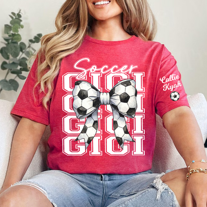 Soccer Game Day Nana Gigi Grandma and Grandkids Personalized T-shirt