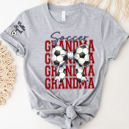 Soccer Game Day Nana Gigi Grandma and Grandkids Personalized T-shirt