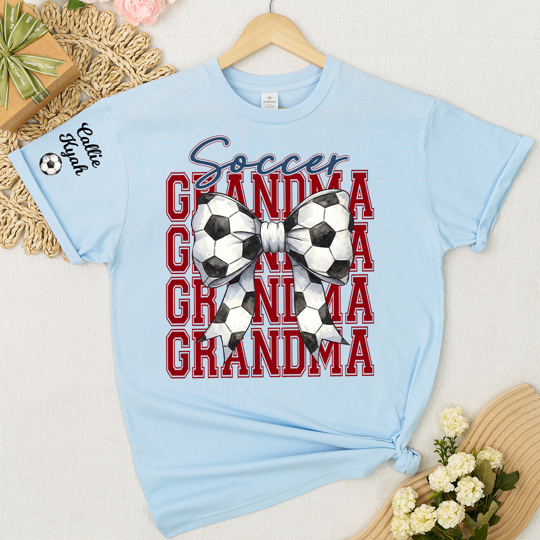 Soccer Game Day Nana Gigi Grandma and Grandkids Personalized T-shirt