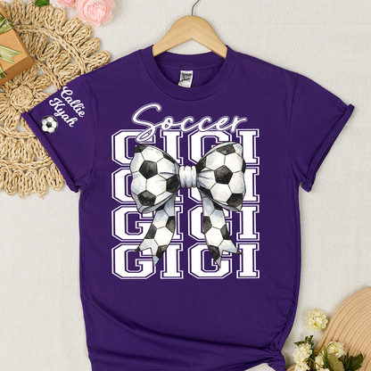 Soccer Game Day Nana Gigi Grandma and Grandkids Personalized T-shirt