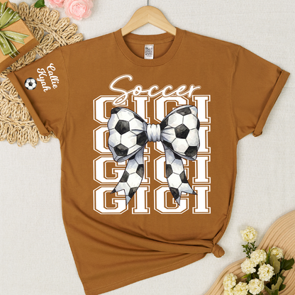Soccer Game Day Nana Gigi Grandma and Grandkids Personalized T-shirt