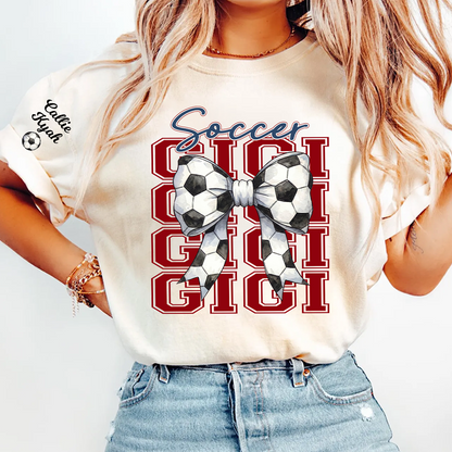 Soccer Game Day Nana Gigi Grandma and Grandkids Personalized T-shirt